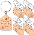 20-Piece New Home Wooden Keychain Set – Housewarming Gift Key Rings, Engraved Wood Key Holders for New Homeowners DISH CONNECT